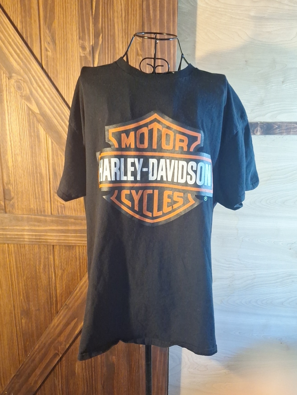 Gildan Black Tee with Orange and White Shield Logo